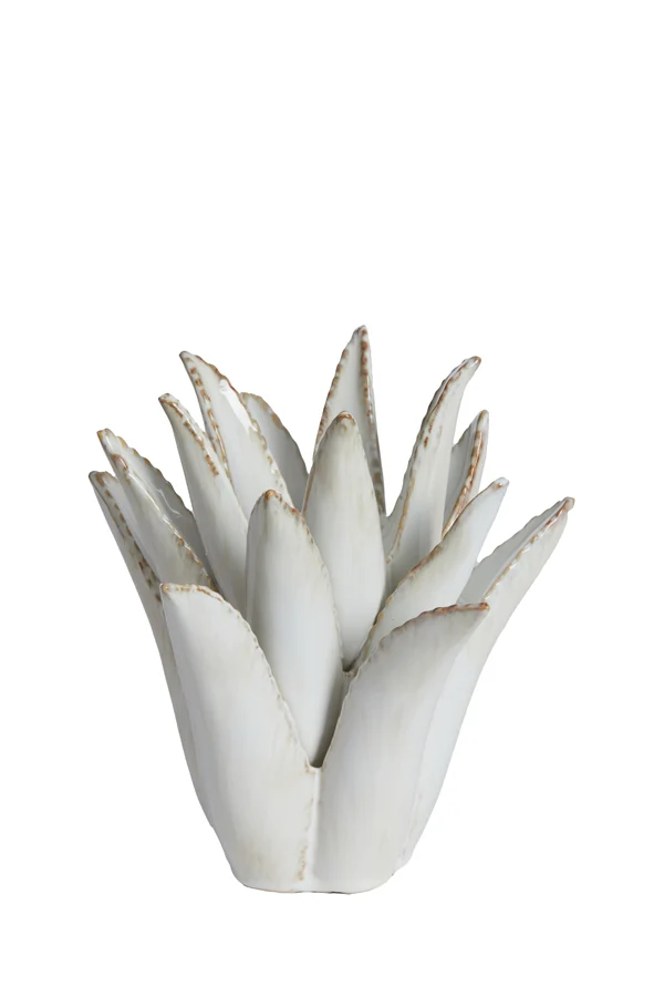 Tealight 21x21 cm CACTUS ceramics cream
