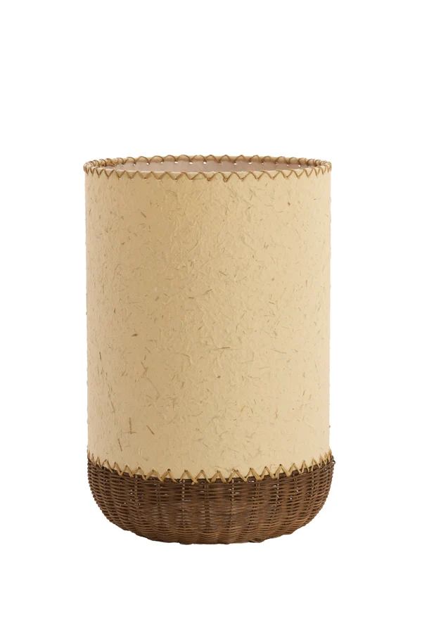 Table lamp 30,5x46 cm TIO paper beige+rattan dark brown