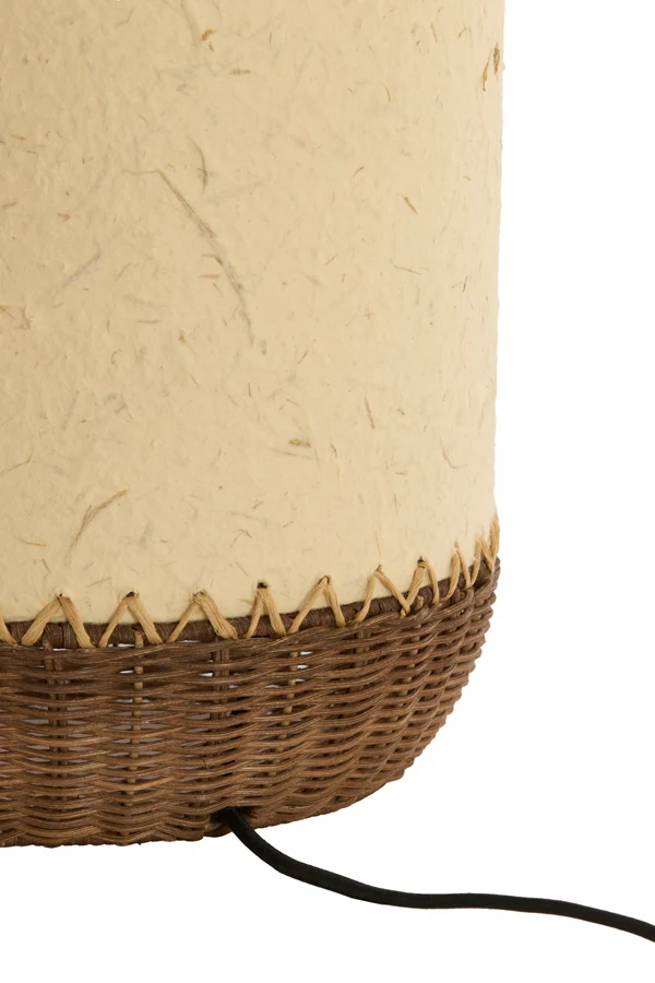 Table lamp 30,5x46 cm TIO paper beige+rattan dark brown