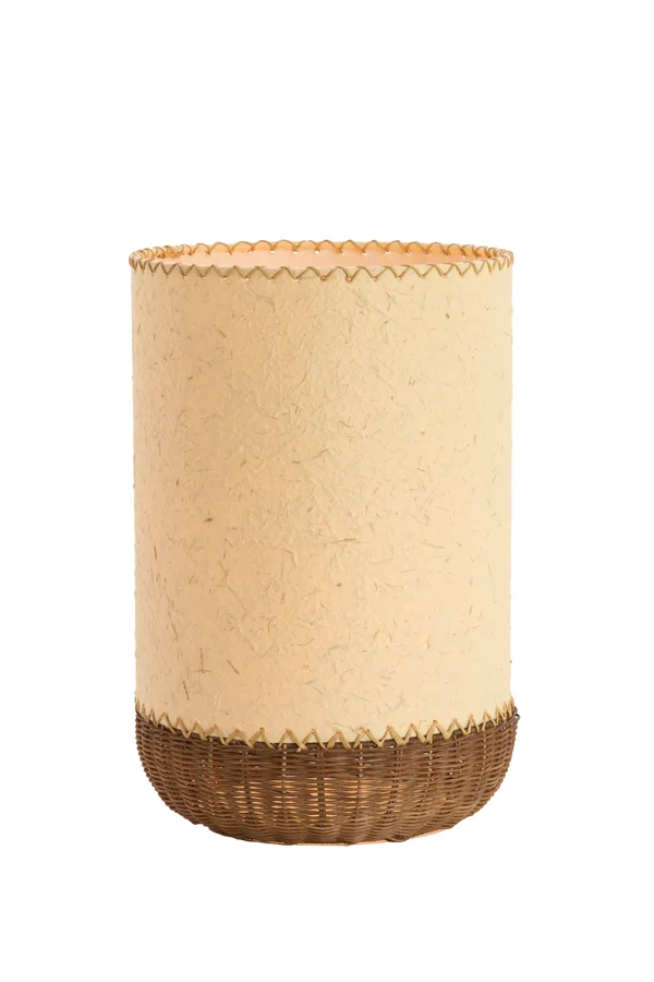 Table lamp 30,5x46 cm TIO paper beige+rattan dark brown