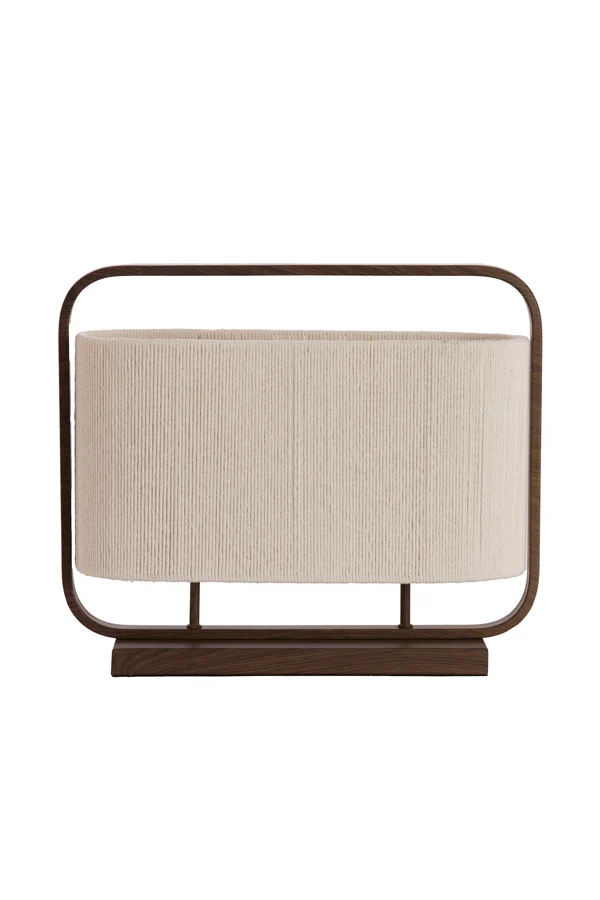Table lamp 2L 45x15x37,5 cm LECCE wood prnt d brn+rope cream