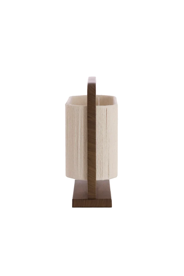 Table lamp 2L 45x15x37,5 cm LECCE wood prnt d brn+rope cream