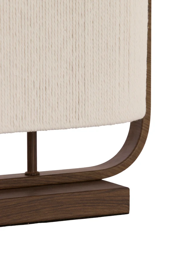 Table lamp 2L 45x15x37,5 cm LECCE wood prnt d brn+rope cream