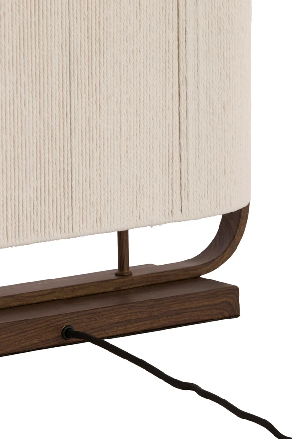Table lamp 2L 45x15x37,5 cm LECCE wood prnt d brn+rope cream