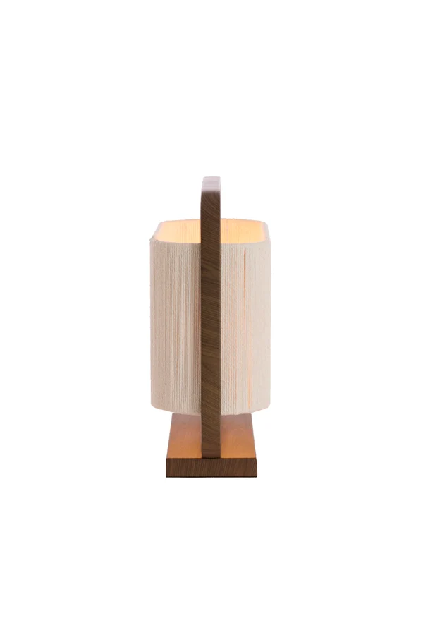 Table lamp 2L 45x15x37,5 cm LECCE wood prnt d brn+rope cream