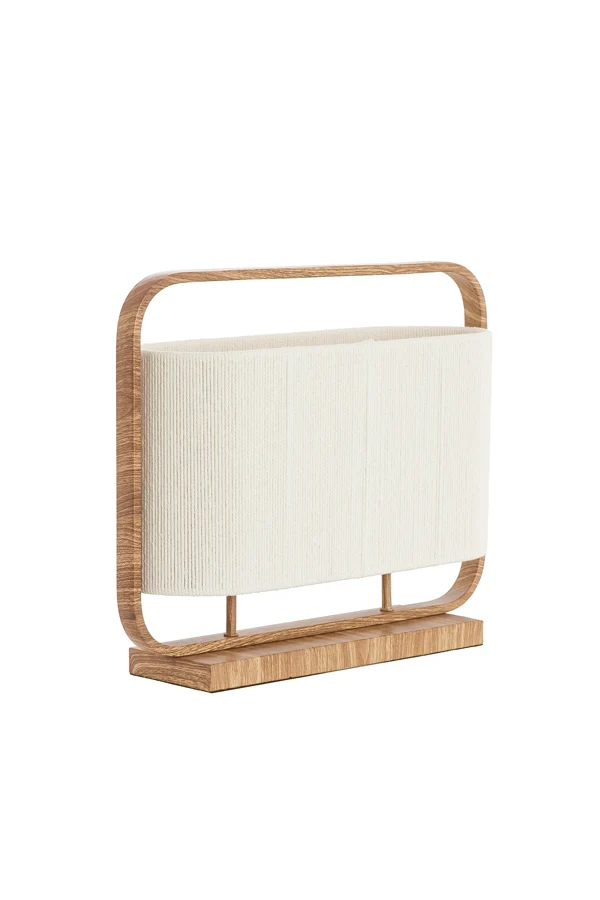 Table lamp 2L 45x15x37,5 cm LECCE wood print natr+rope cream