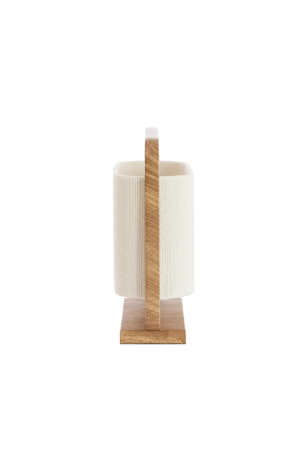 Table lamp 2L 45x15x37,5 cm LECCE wood print natr+rope cream