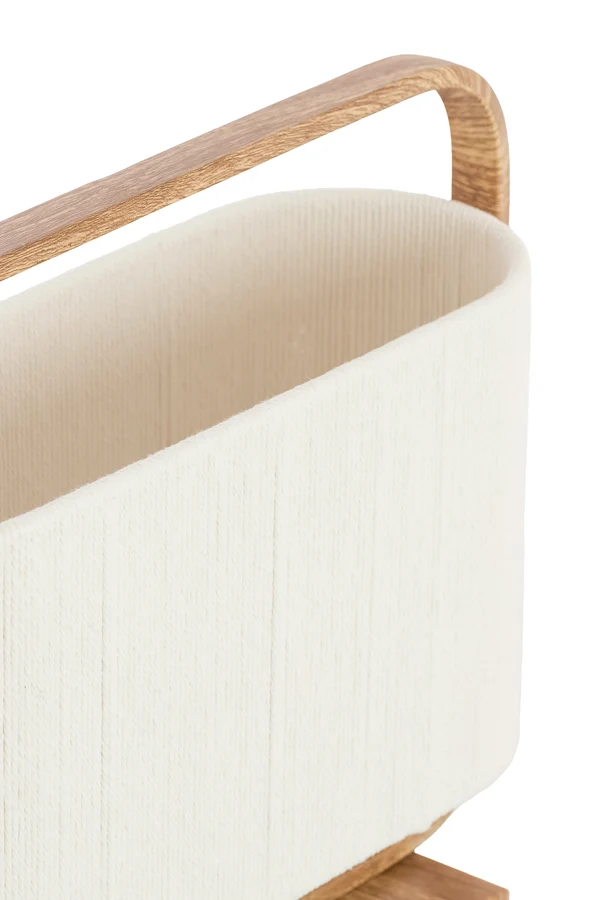 Table lamp 2L 45x15x37,5 cm LECCE wood print natr+rope cream