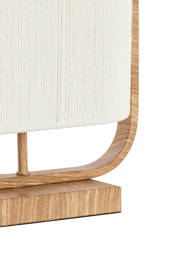 Table lamp 2L 45x15x37,5 cm LECCE wood print natr+rope cream