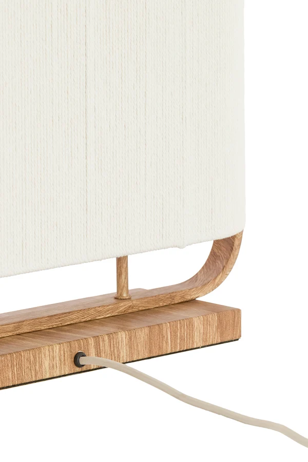 Table lamp 2L 45x15x37,5 cm LECCE wood print natr+rope cream