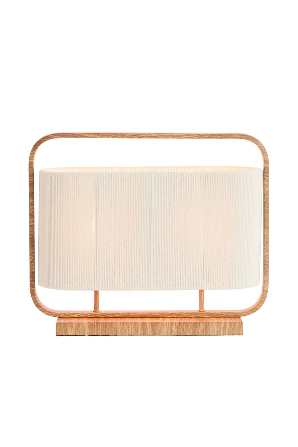 Table lamp 2L 45x15x37,5 cm LECCE wood print natr+rope cream