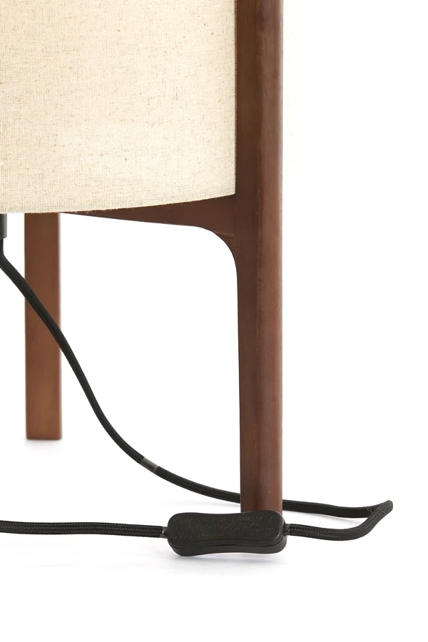 Table lamp 28x44 cm LITTO dark brown+linen natural