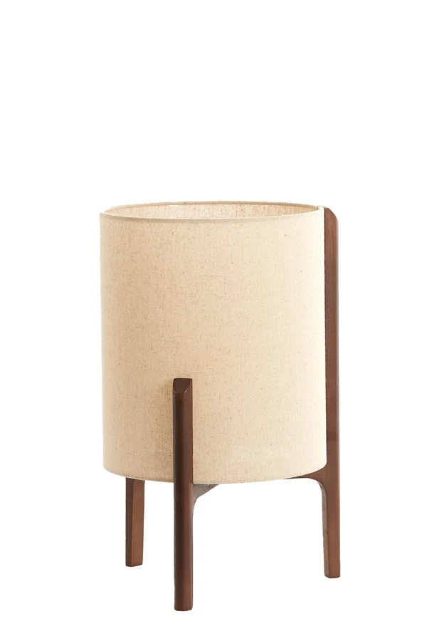 Table lamp 28x44 cm LITTO dark brown+linen natural
