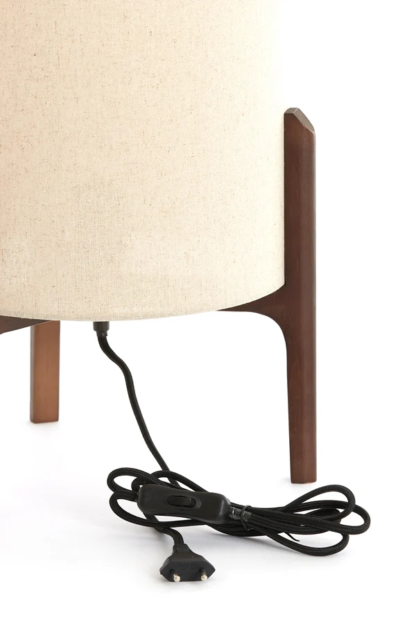Table lamp 28x44 cm LITTO dark brown+linen natural