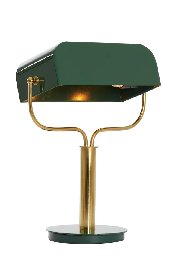 Table lamp 37x14x43 cm AYER shiny dark green+gold