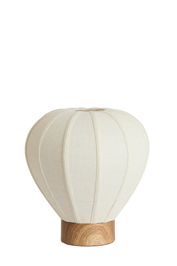 Table lamp 35x36 cm KYZO wood print natural+linen cream