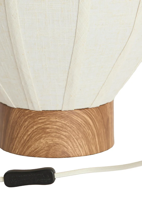 Table lamp 35x36 cm KYZO wood print natural+linen cream