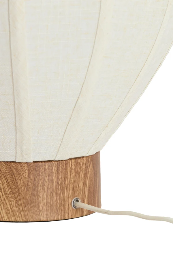 Table lamp 35x36 cm KYZO wood print natural+linen cream