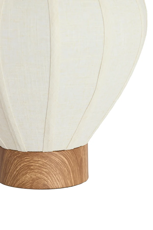 Table lamp 35x36 cm KYZO wood print natural+linen cream
