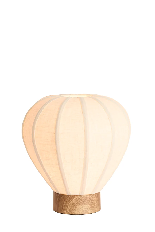 Table lamp 35x36 cm KYZO wood print natural+linen cream