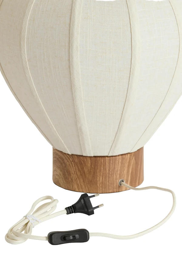 Table lamp 35x36 cm KYZO wood print natural+linen cream