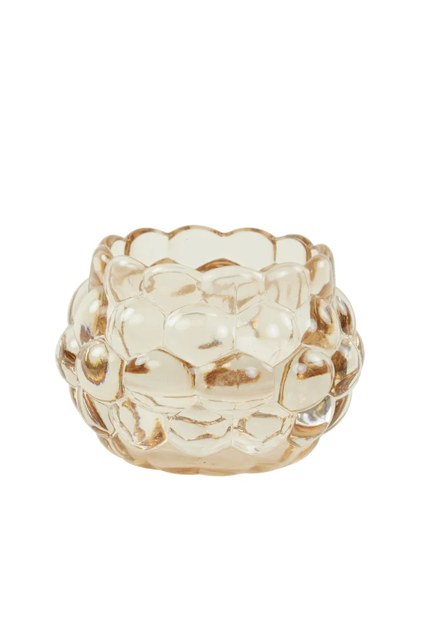 Tealight 12,5x8,5 cm HAVANA glass light orange