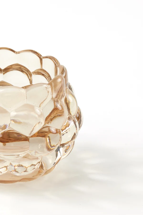 Tealight 12,5x8,5 cm HAVANA glass light orange