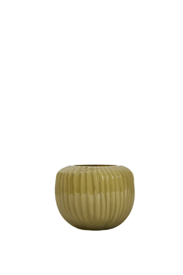 Tealight 11x9 cm OPALINE glass olive green