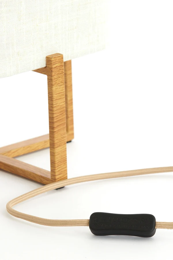 Table lamp 21,5x21,5x50,5 cm WYN wood prnt natur+linen cream