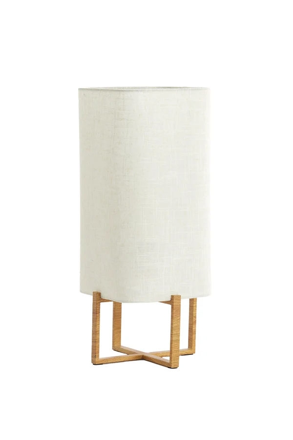 Table lamp 21,5x21,5x50,5 cm WYN wood prnt natur+linen cream