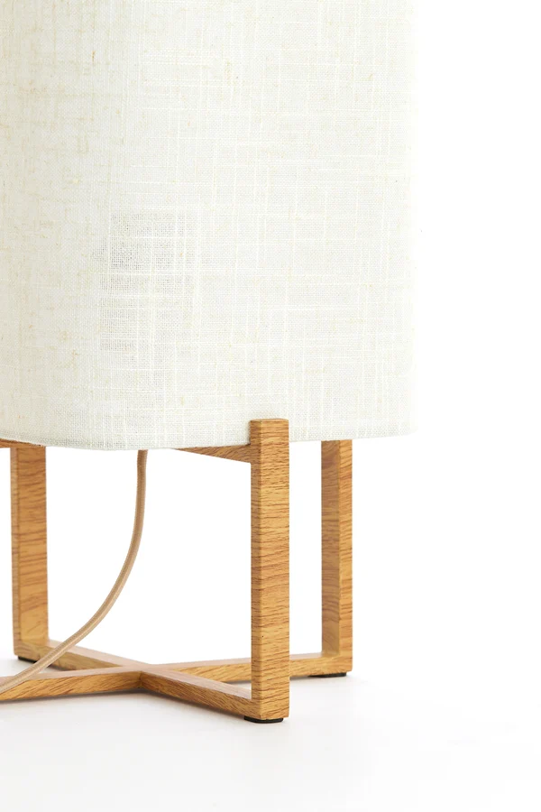 Table lamp 21,5x21,5x50,5 cm WYN wood prnt natur+linen cream