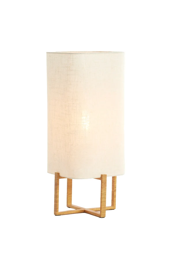 Table lamp 21,5x21,5x50,5 cm WYN wood prnt natur+linen cream