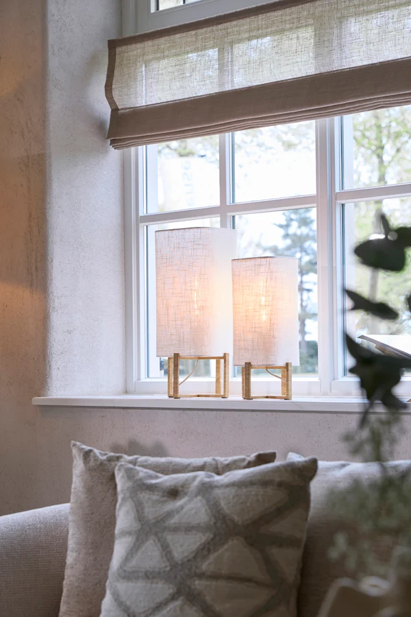 Table lamp 21,5x21,5x50,5 cm WYN wood prnt natur+linen cream