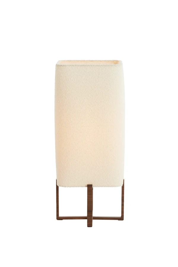 Table lamp 21,5x21,5x50,5 cm WYN wood prnt d brn+boucl cream