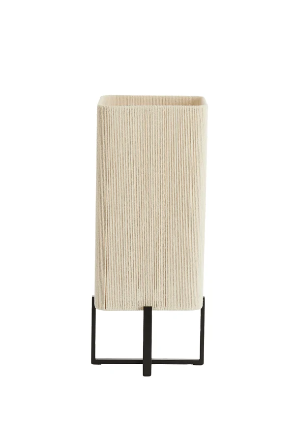 Table lamp 21,5x21,5x50,5 cm WYN matt black+rope cream