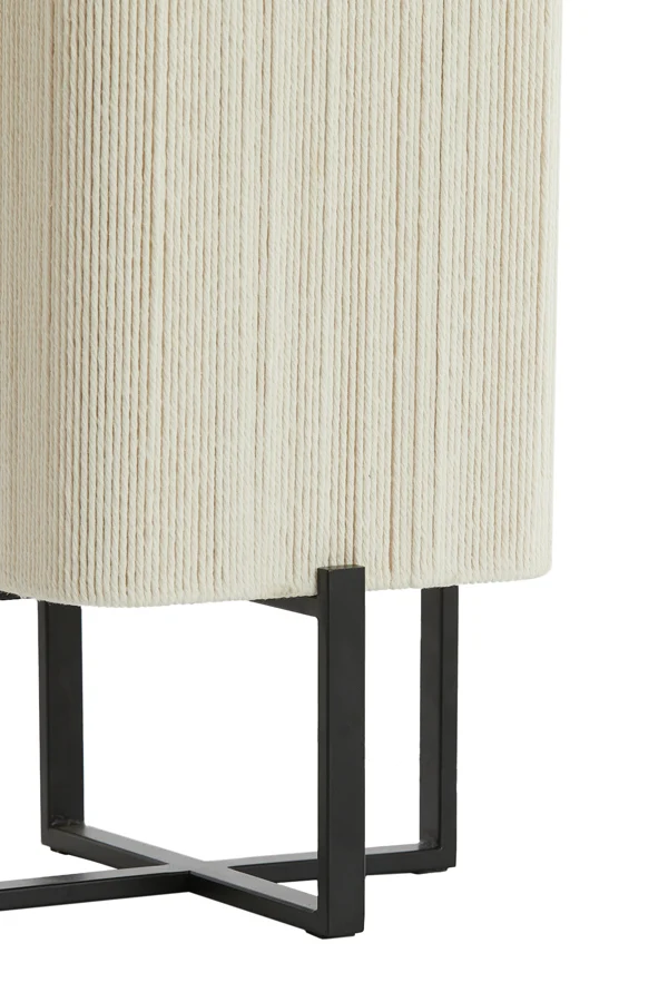 Table lamp 21,5x21,5x50,5 cm WYN matt black+rope cream