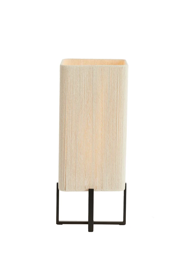 Table lamp 21,5x21,5x50,5 cm WYN matt black+rope cream