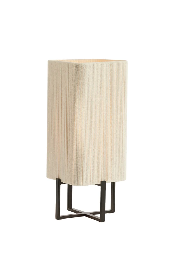 Table lamp 21,5x21,5x50,5 cm WYN matt black+rope cream