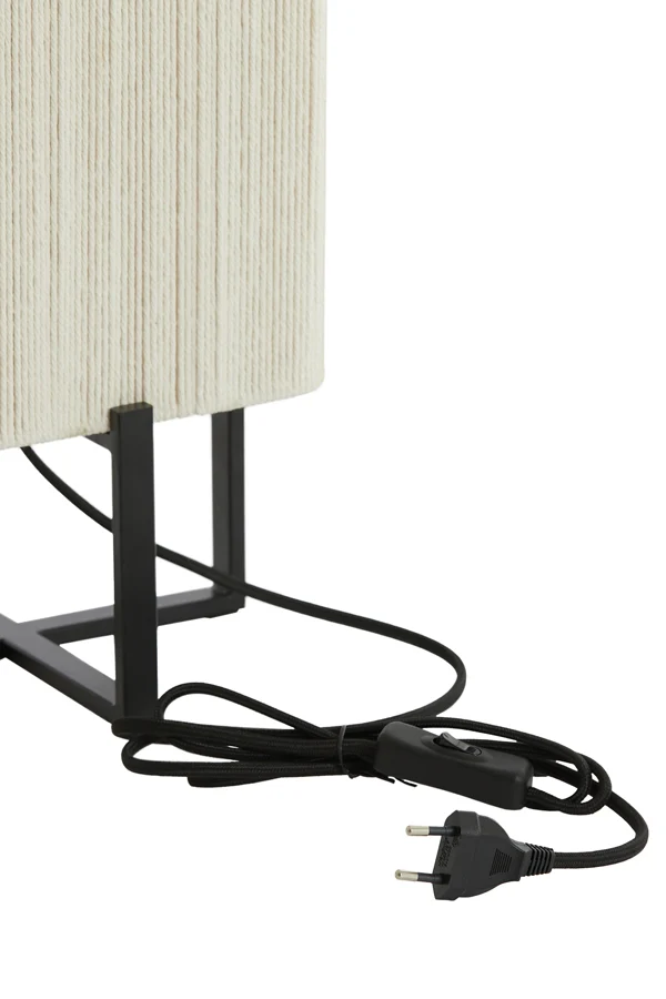 Table lamp 21,5x21,5x50,5 cm WYN matt black+rope cream