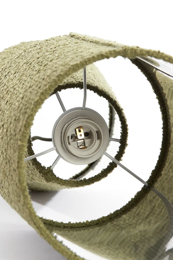 Table lamp 20x58 cm MIKKEL bouclé olive green