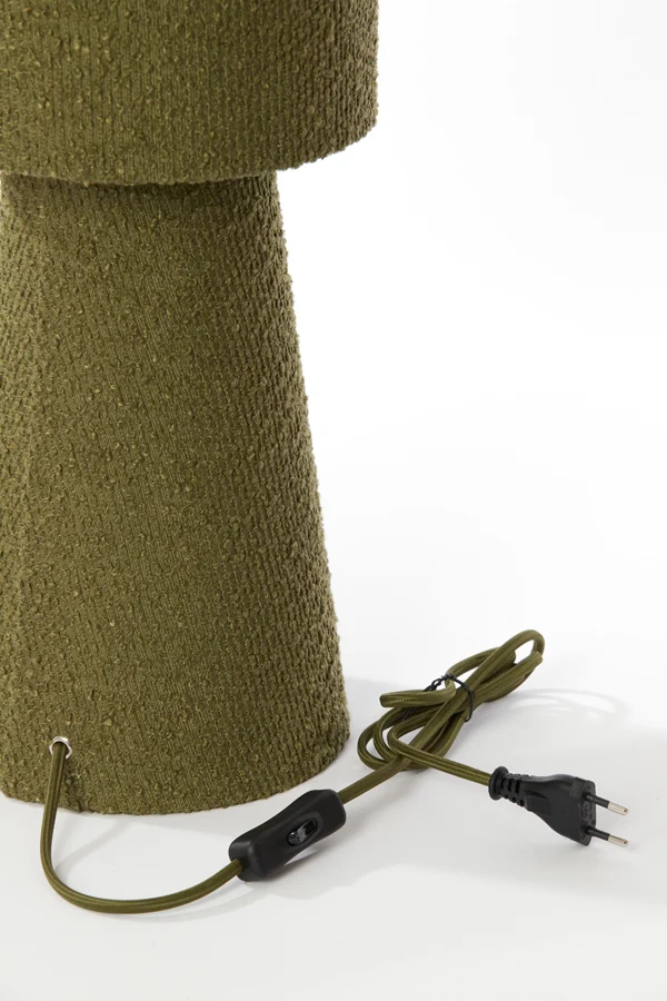 Table lamp 20x58 cm MIKKEL bouclé olive green