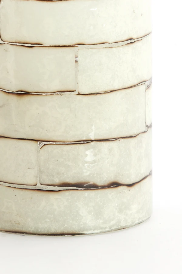 Tealight 10x13 cm DRONERI glass clear+cream