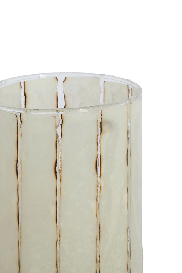 Tealight 10x13 cm DRINO glass clear+white