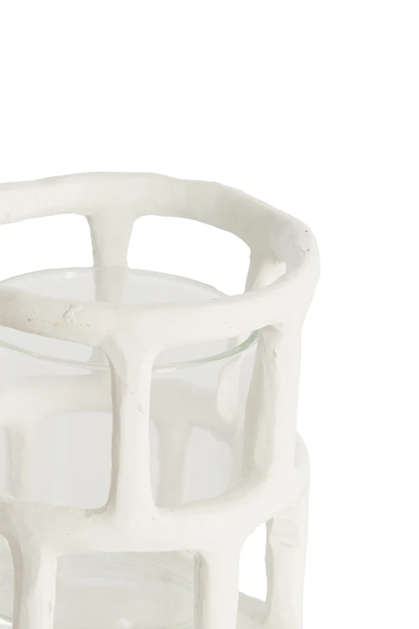 Tealight 10x12 cm ALIMOS white+glass