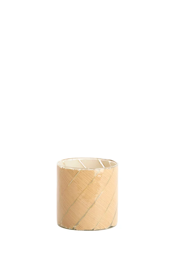 Tealight 10x11 cm BADAYA glass clear+terra