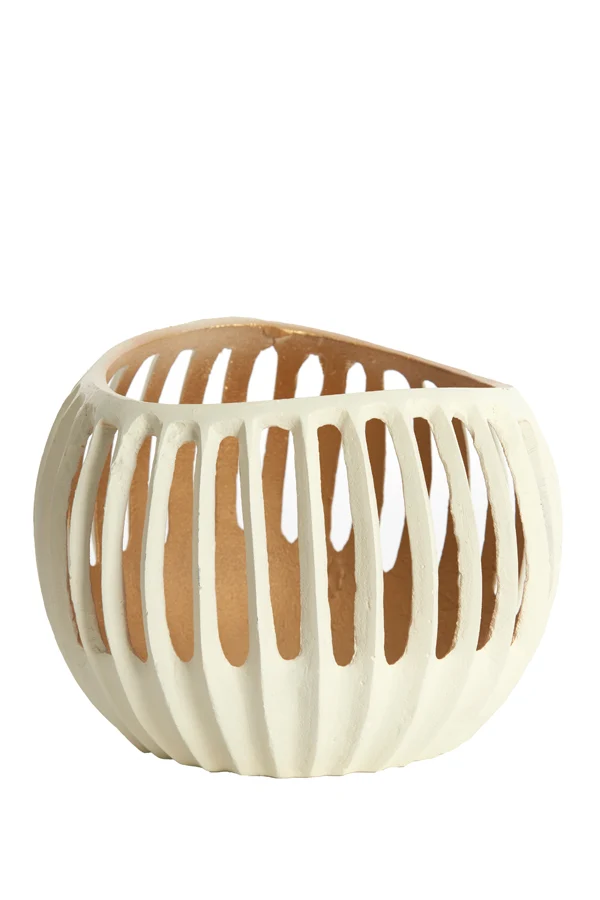 Tealight 19x15 cm CHALCO cream+gold