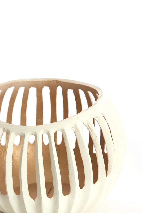 Tealight 19x15 cm CHALCO cream+gold