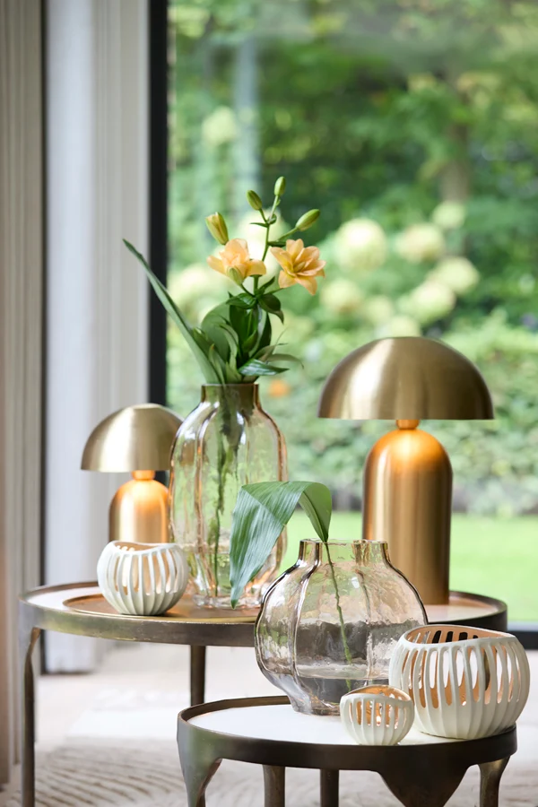 Tealight 19x15 cm CHALCO cream+gold