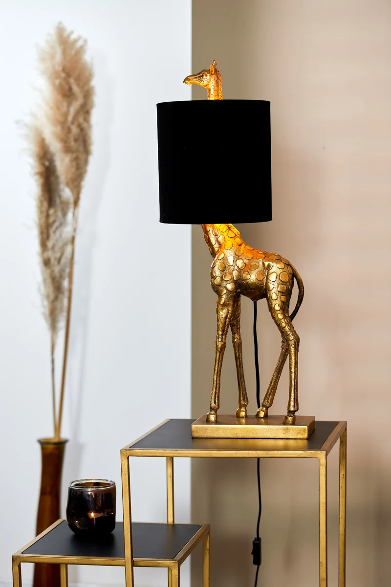 Table lamp 28x20x68 cm GIRAFFE antique bronze+velvet black
