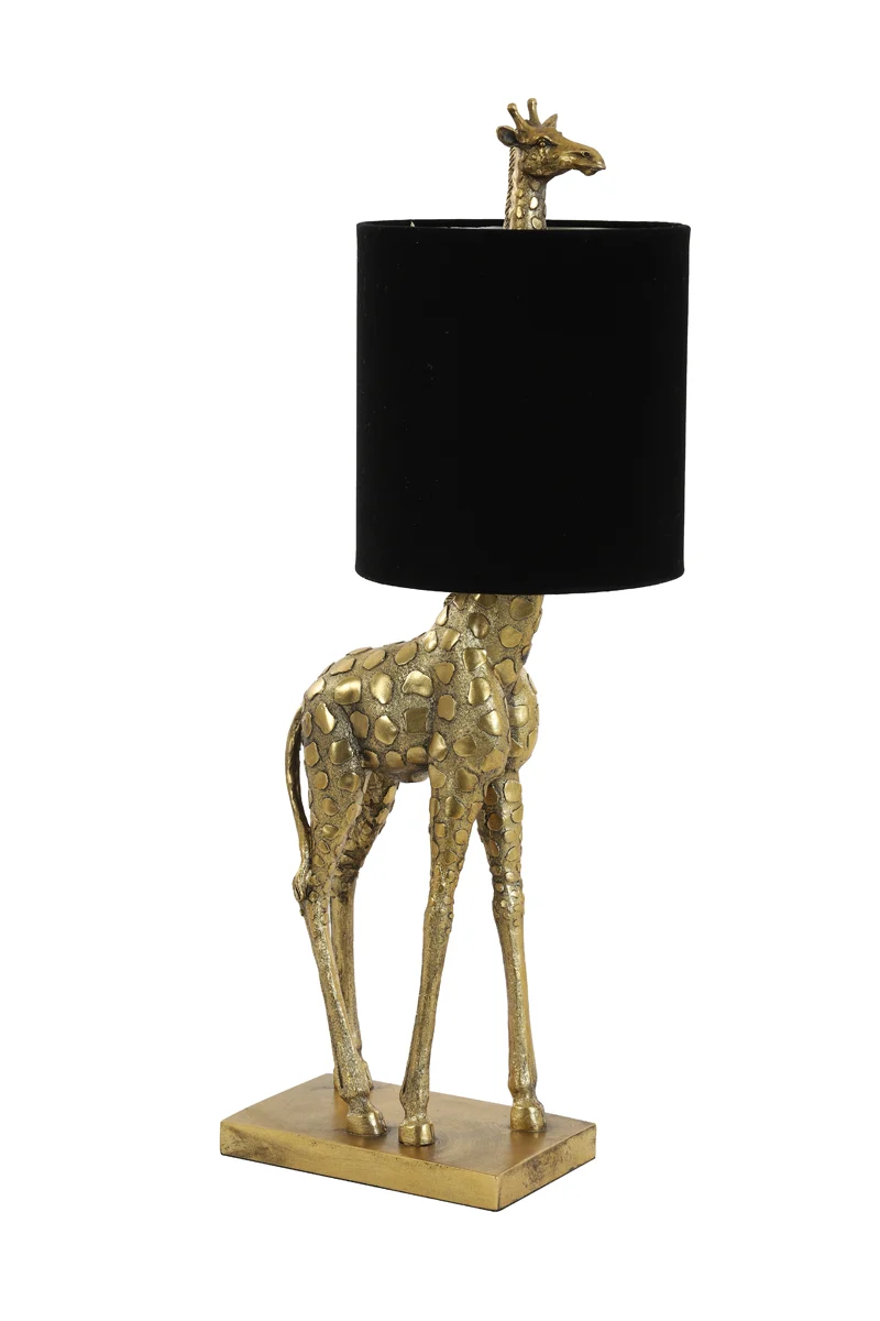 Table lamp 28x20x68 cm GIRAFFE antique bronze+velvet black